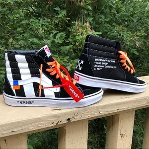 Custom off white vans sk8 hi high